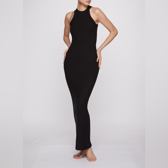 Skims Soft Lounge Sleeveless Long Dress XXS Onyx - Picture 2 of 11
